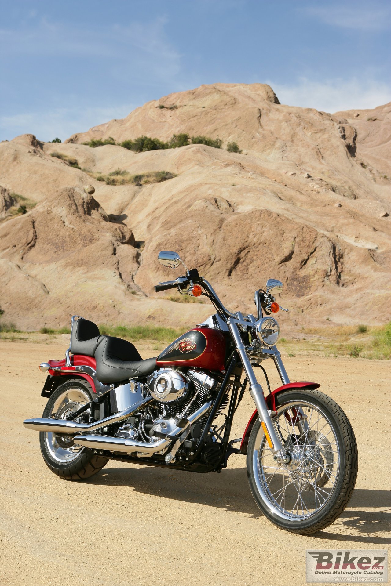 Big Harley-Davidson fxstc softail custom picture and wallpaper from Bikez.com